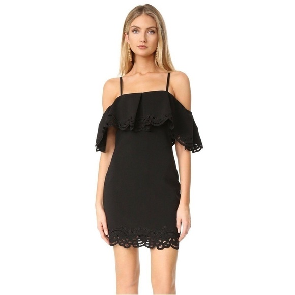 Parker Arline Off Shoulder Dress in Black Sz. Medium - Picture 2 of 15